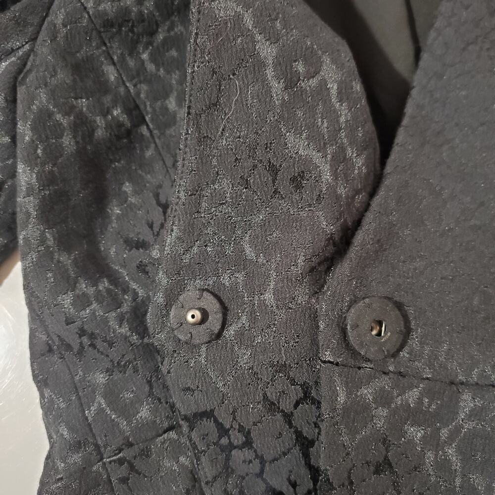 Ann Taylor LOFT Womens Leopard Print Jaquard Blazer Jacket Size 4 Petite Black - Picture 6 of 11